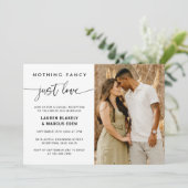 Invitation Elegant Nothing Fancy Just Love Photo Mariage (Debout devant)