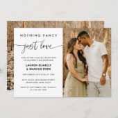 Invitation Elegant Nothing Fancy Just Love Photo Mariage (Devant / Derrière)
