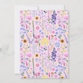 Invitation Élégant Notre Petite Fille Fleur sauvage Premier A (Dos)