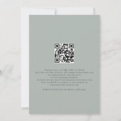 Invitation Élégant nous faisons lumière Sage QR Code Mariage (Dos)