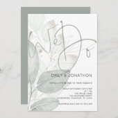 Invitation Elégant Nous faisons Script Aquarelle Mariage de r (Devant / Derrière)