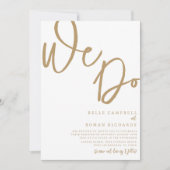 Invitation Elégant Nous faisons Script Gold & White Mariage (Devant)
