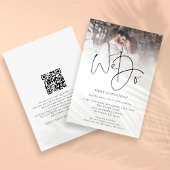 Invitation Élégant Nous Nous Code QR Photo Mariage