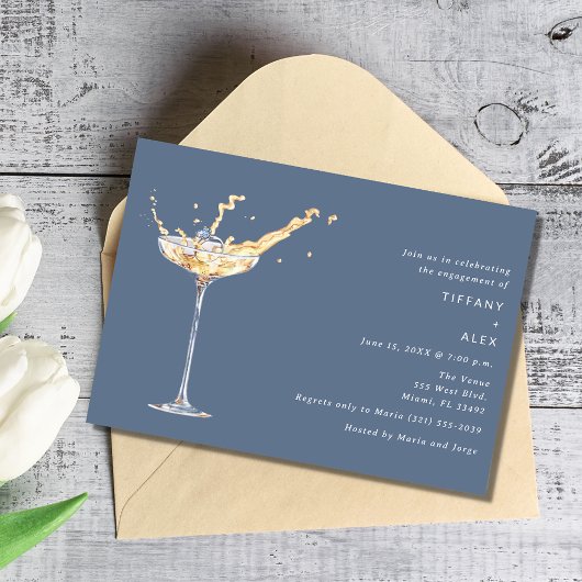 Invitation Élégant Nous sommes engagés Champagne Engagement P