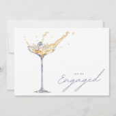 Invitation Élégant Nous sommes engagés Champagne Engagement P (Devant)