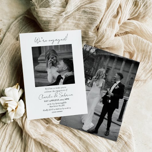 Invitation Élégant Nous sommes engagés Engagement Party Invit