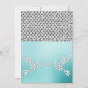 Invitation ELEGANT Nouveau cristal diamant mariage menthe ver