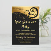 Invitation Élégant Nouvel An Or (Debout devant)