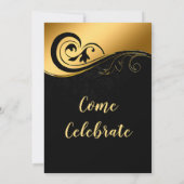 Invitation Élégant Nouvel An Or (Dos)