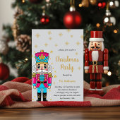 Invitation Elegant Nutcracker Christmas Party | Gold Glitter