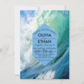 Invitation Elégant Ocean Blue Waves Summer Beach Mariage (Devant)