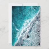 Invitation Elégant Ocean Navy Blue Waves Beach Wedding (Dos)