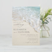 Invitation Elégant Ocean Wave Summer Beach Mariage (Debout devant)