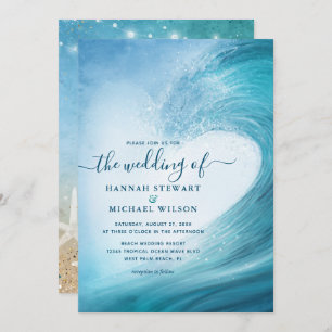Invitation Elégant Ocean Wave Tropical Beach Mariage