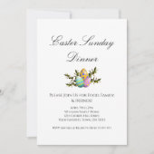 Invitation Elégant Oeufs Décorés De Pâques Dîner De Vacances (Devant)