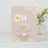 Invitation Élégant Oh Baby Daisy Flowers Baby shower Boho (Debout devant)