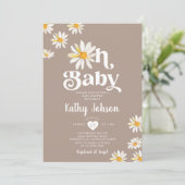 Invitation Élégant Oh Baby Daisy Flowers Baby shower Boho (Debout devant)