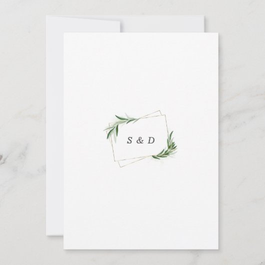 Invitation Élégant Oh Oui Nous Avons Fait Olive Gold Mariage (Dos)