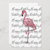 Invitation Élégant oiseau tropical rose Flamant rose (Devant / Derrière)