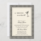 Invitation Elegant Old Money Checkered Martini Bridal Shower (Devant)