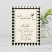 Invitation Elegant Old Money Checkered Martini Bridal Shower (Debout devant)