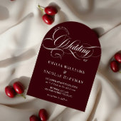 Invitation Elegant Old Money Script Burgundy Wedding