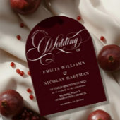 Invitation Elegant Old Money Script Burgundy Wedding