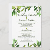 Invitation Elegant Olive Boho Garden Summer Détails du Mariag (Devant)