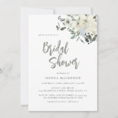 Invitation Elegant Olive Green Delicate Floral Bridal Shower (Devant)