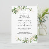 Invitation Elégant Olive Greenery Réception de mariage (Debout devant)