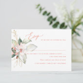 Invitation Elégant Ombre Blush Roses bleu rose, Repas RSVP (Debout devant)