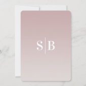 Invitation Elégant Ombre Mauve & Fête des mariées Hors Blanc (Dos)