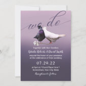 Invitation Élégant Ombre violet Nous faisons Lovebirds Mariag (Devant)