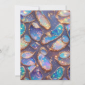 Invitation Élégant Opal moderne pierre et désherbage de parti (Dos)