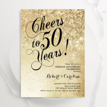 Élégant Or 50e Anniversaire