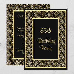Invitation Élégant Or, 55e Anniversaire de Diamond Gem