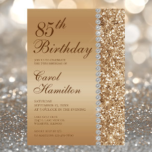 Invitation Élégant Or 85e Anniversaire