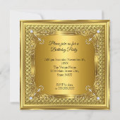 Invitation Élégant or Anniversaire de la fête Diamants d'or (Dos)