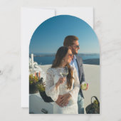 Invitation Elégant or Arc Italien Carrelage bleu citron Maria (Dos)