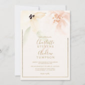 Invitation Elégant or audacieux velours mariage d'aquarelle f (Devant)