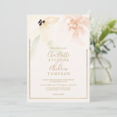 Invitation Elégant or audacieux velours mariage d'aquarelle f (Debout devant)