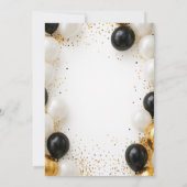 Invitation Elégant or & Black Balloon 80e anniversaire Invita (Dos)