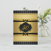 Invitation Elégant or Black Metal Look Anniversaire fête 2 (Debout devant)