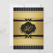 Invitation Elégant or Black Metal Look Anniversaire fête 2 (Devant)