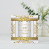 Invitation Élégant Or Blanc 50ème Anniversaire de Mariage (Debout devant)