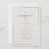 Invitation Elégant or blanc Fiançailles de dentelle fleurie f (Devant)