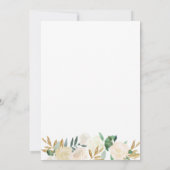 Invitation Élégant or blanc floral | tous les parents (Dos)