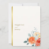 Invitation Élégant or Blush Floral Script Mariage (Dos)