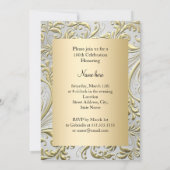 Invitation Élégant or bow diamant 100e anniversaire (Dos)