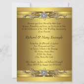 Invitation Élégant Or Doré 50e Anniversaire de Mariage (Dos)